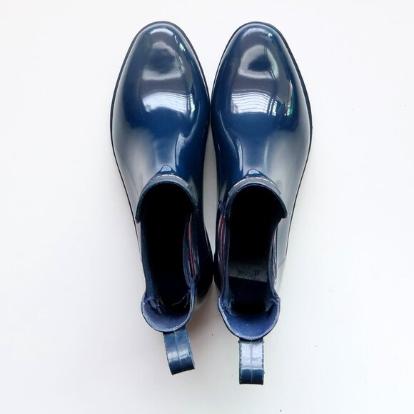 Nautica Navy Rubber Chelsea Rain Boots Waterproof Pull-On Logo Ankle Booties 8 - Picture 4 of 16